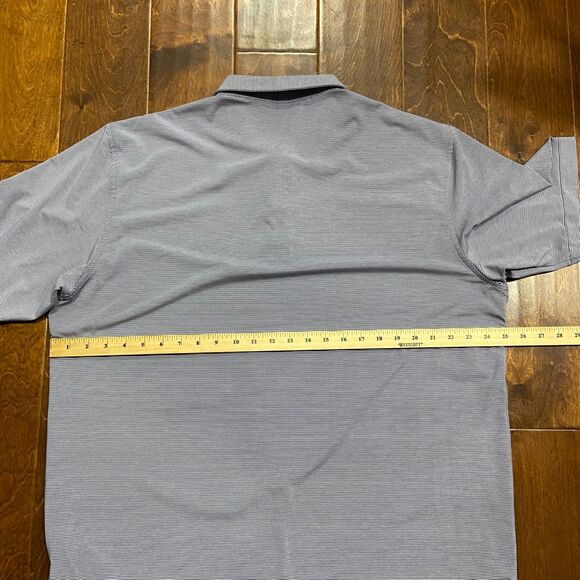 Peter Millar Summer Comfort Performance Polo Navy White Pinstripe Men's Size XL - Picture 8 of 9